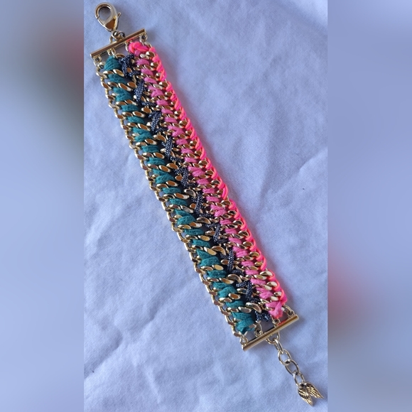 Victoria's Secret Multi-Color Woven Gold Bracelet! - Picture 1 of 6
